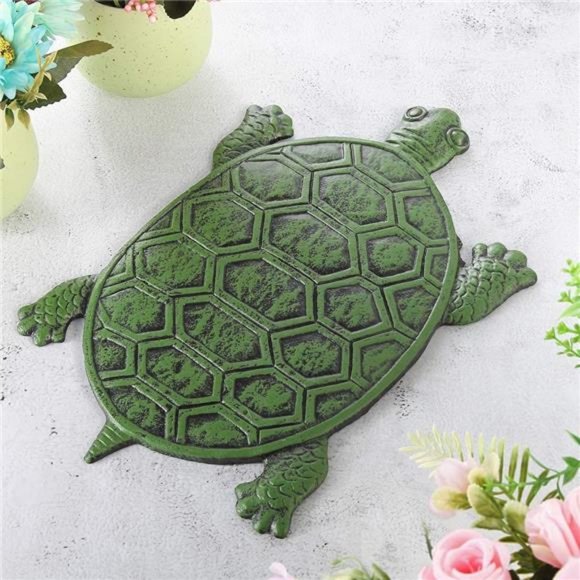 Cast Iron Stepping Stone, Turtle Stepping Stone, Decorative Tortoise Flagstone - Picture 1 of 7